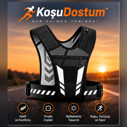 KoşuDostum™ | Koşu ve Spor Yeleği – Telefon Bölmeli, Ayarlanabilir, Hafif Tasarım
